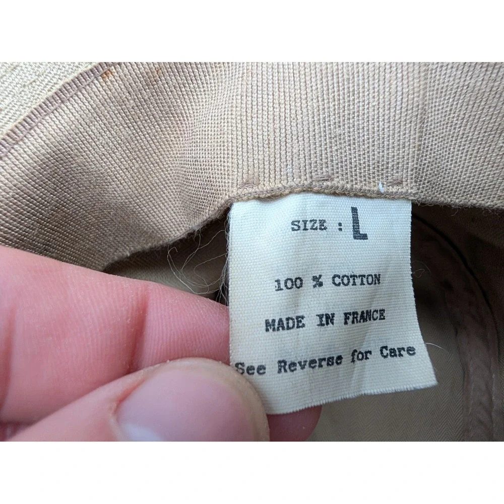 Banana Republic Safari Hat Tan Herringbone Wide Brim Mens Large Vintage Style